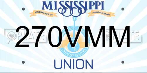 270VMM Mississippi License Plate