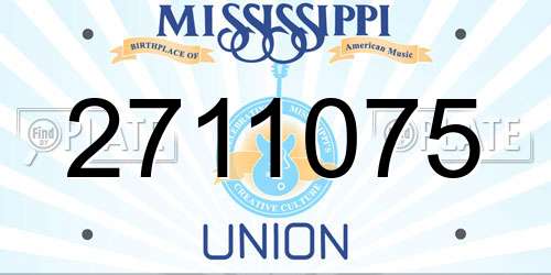 2711075 Mississippi License Plate