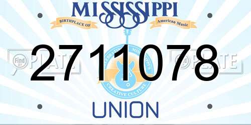 2711078 Mississippi License Plate
