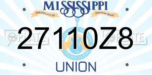 27110Z8 Mississippi License Plate