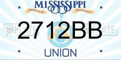 2712BB Mississippi License Plate