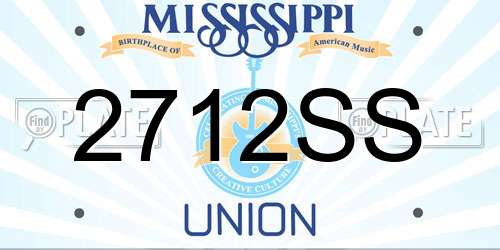 2712SS Mississippi License Plate