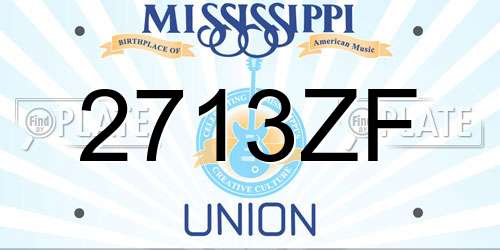 2713ZF Mississippi License Plate