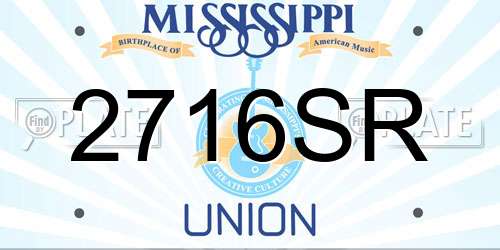 2716SR Mississippi License Plate