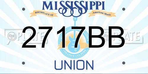 2717BB Mississippi License Plate