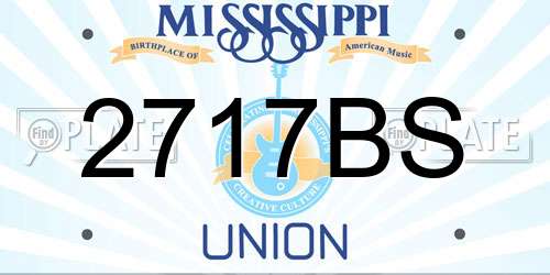 2717BS Mississippi License Plate