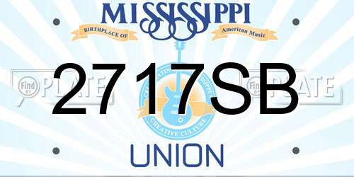 2717SB Mississippi License Plate