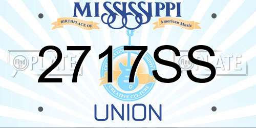 2717SS Mississippi License Plate