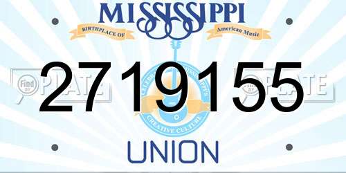 2719155 Mississippi License Plate