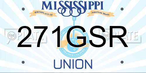 271GSR Mississippi License Plate
