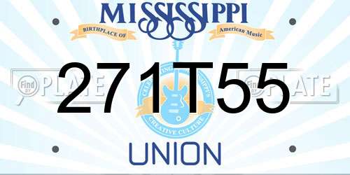 271T55 Mississippi License Plate