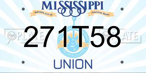 271T58 Mississippi License Plate