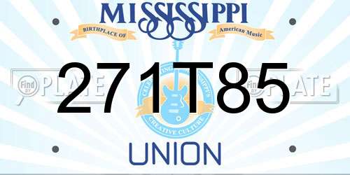 271T85 Mississippi License Plate