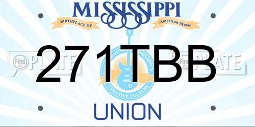 271TBB Mississippi License Plate