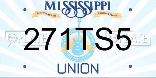 271TS5 Mississippi License Plate