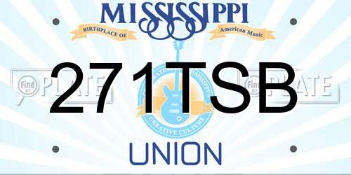 271TSB Mississippi License Plate