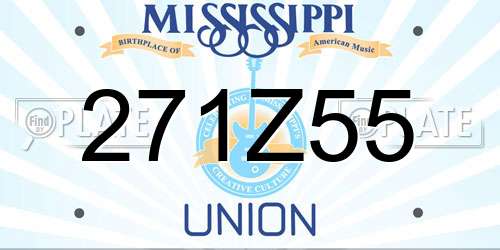 271Z55 Mississippi License Plate