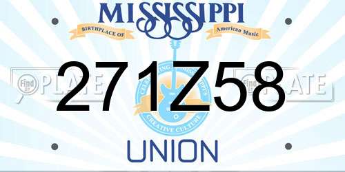271Z58 Mississippi License Plate