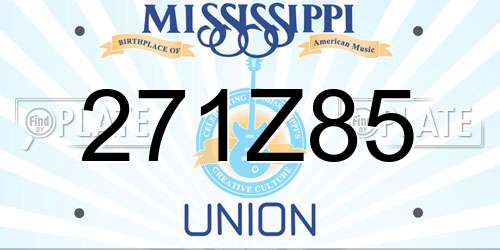 271Z85 Mississippi License Plate