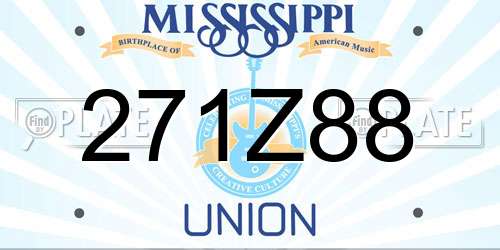 271Z88 Mississippi License Plate