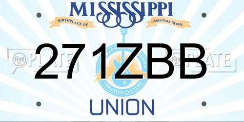 271ZBB Mississippi License Plate
