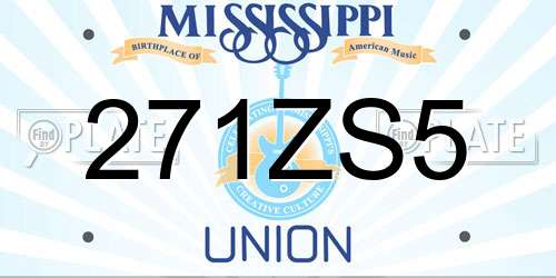 271ZS5 Mississippi License Plate