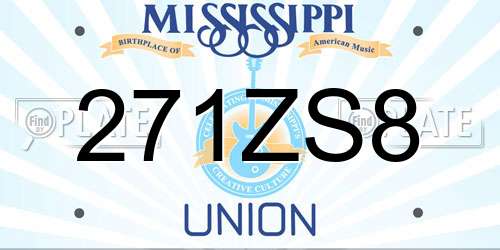 271ZS8 Mississippi License Plate