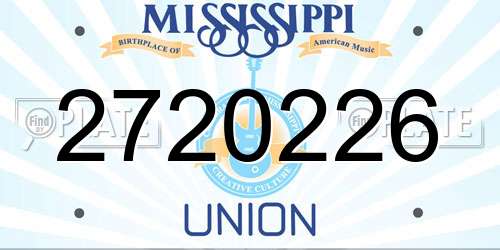 2720226 Mississippi License Plate