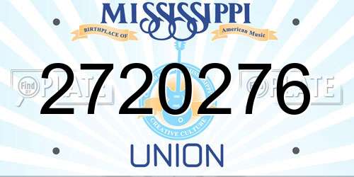 2720276 Mississippi License Plate