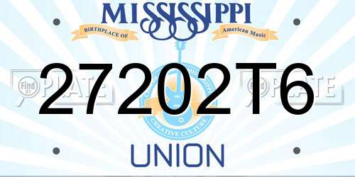 27202T6 Mississippi License Plate