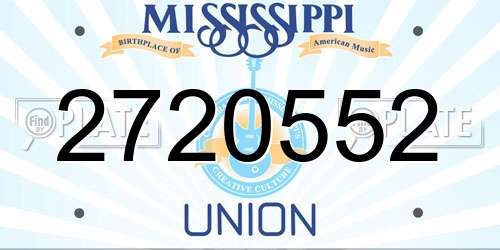 2720552 Mississippi License Plate