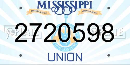2720598 Mississippi License Plate