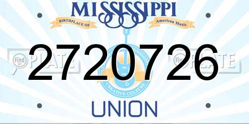 2720726 Mississippi License Plate