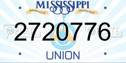 2720776 Mississippi License Plate
