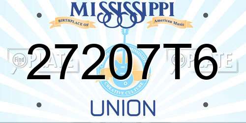 27207T6 Mississippi License Plate