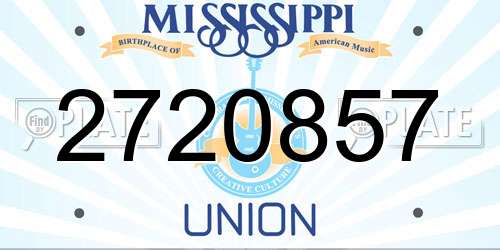 2720857 Mississippi License Plate