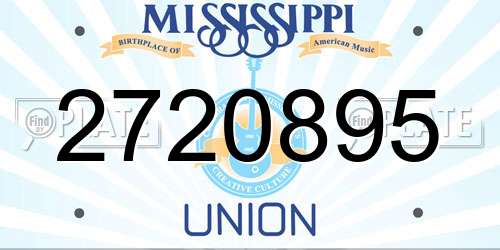 2720895 Mississippi License Plate