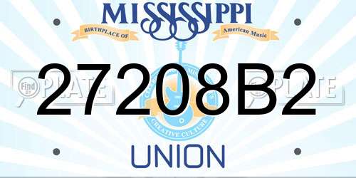 27208B2 Mississippi License Plate