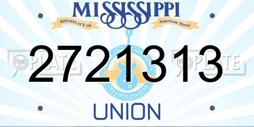 2721313 Mississippi License Plate