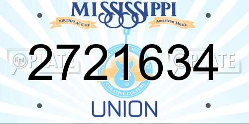 2721634 Mississippi License Plate