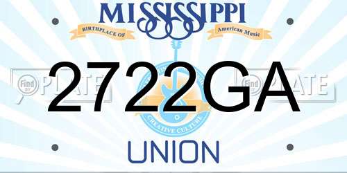2722GA Mississippi License Plate