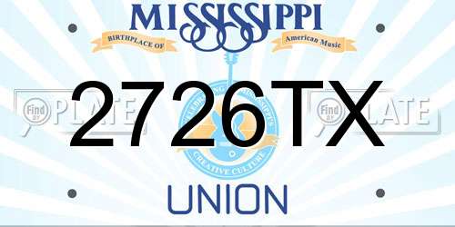 2726TX Mississippi License Plate