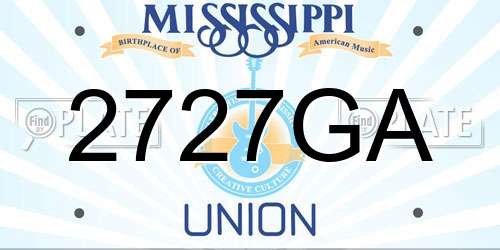 2727GA Mississippi License Plate