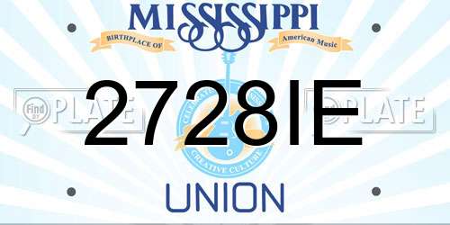 2728IE Mississippi License Plate