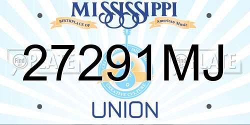 27291MJ Mississippi License Plate