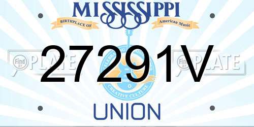 27291V Mississippi License Plate