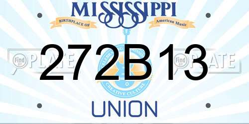 272B13 Mississippi License Plate