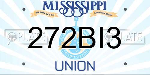 272BI3 Mississippi License Plate