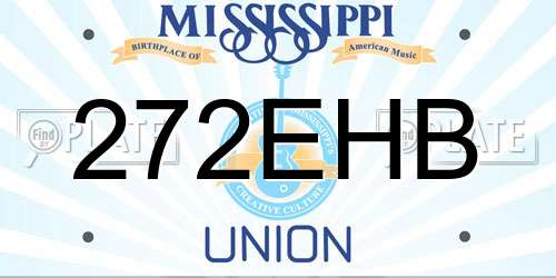 272EHB Mississippi License Plate