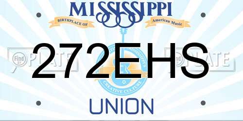 272EHS Mississippi License Plate